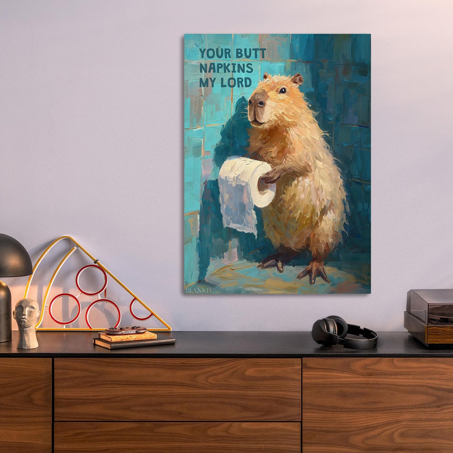 Capybara Your Butt Napkins metal poster