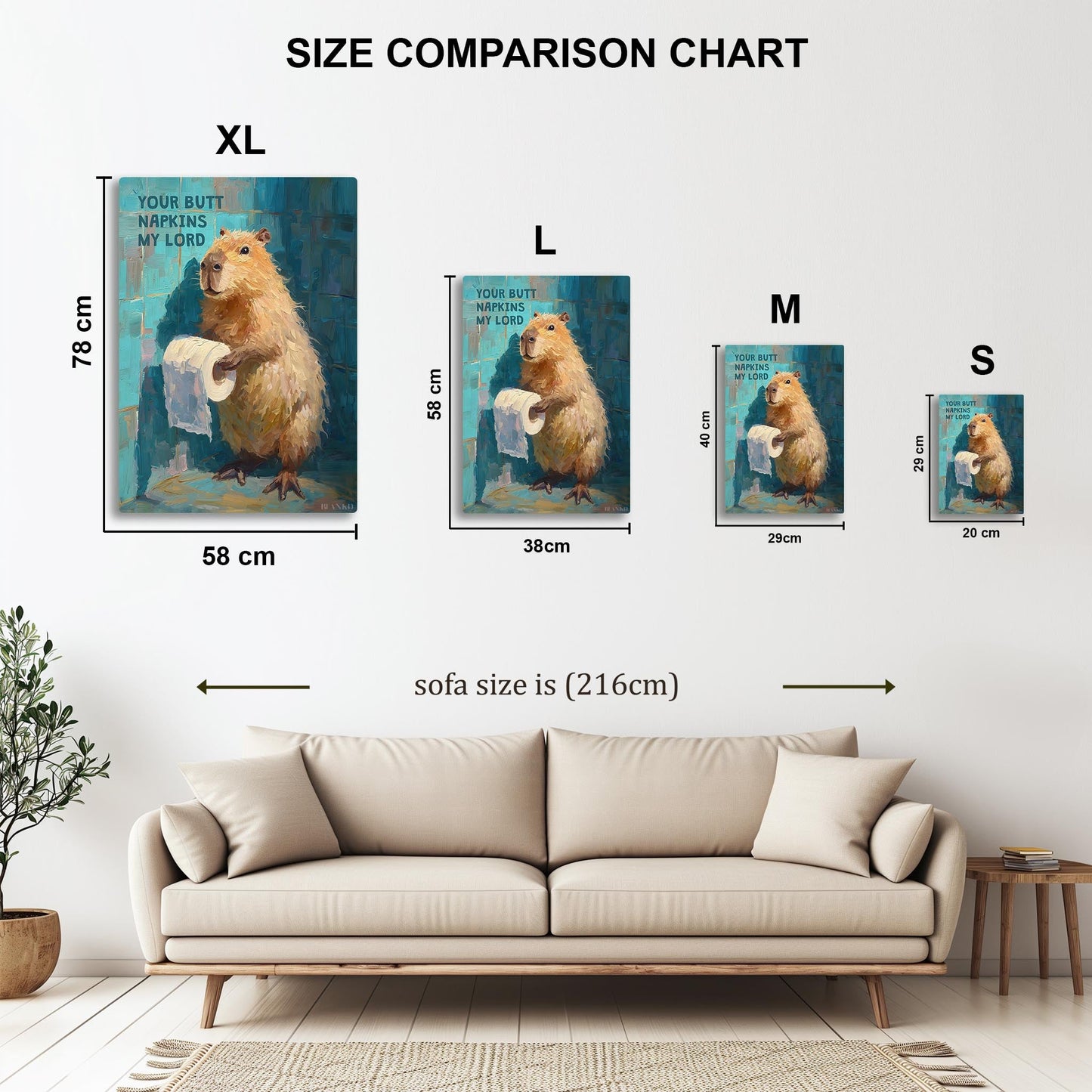 Capybara Your Butt Napkins metal poster
