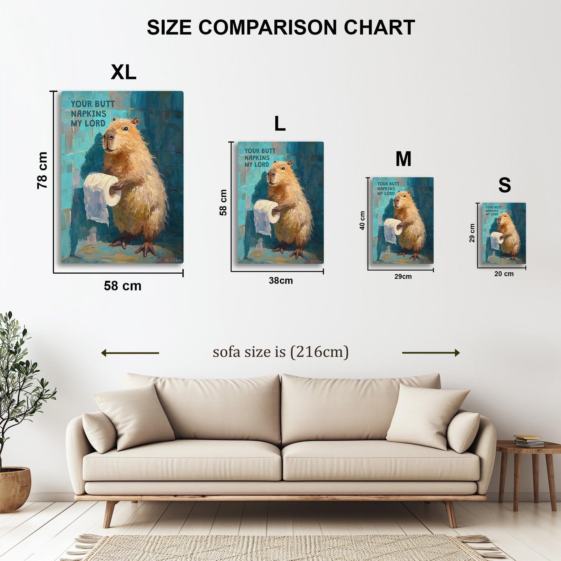 Capybara Your Butt Napkins metal poster