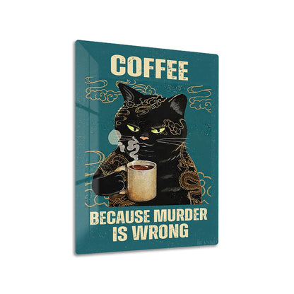 Murder Is Wrong metal poster on living room wall