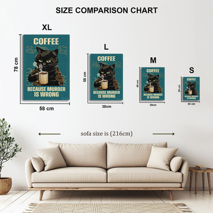 Murder Is Wrong metal wall art in styled room setting