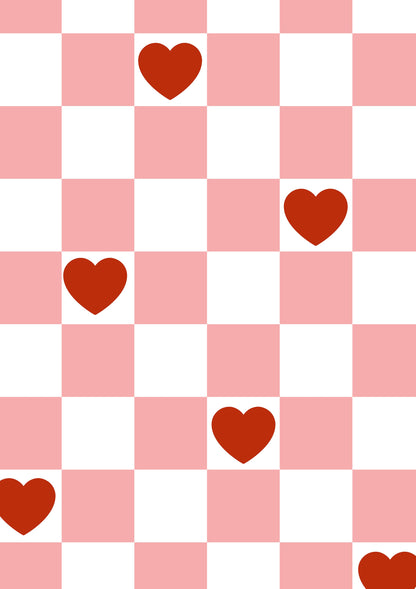 Checkerboard Hearts metal poster artwork