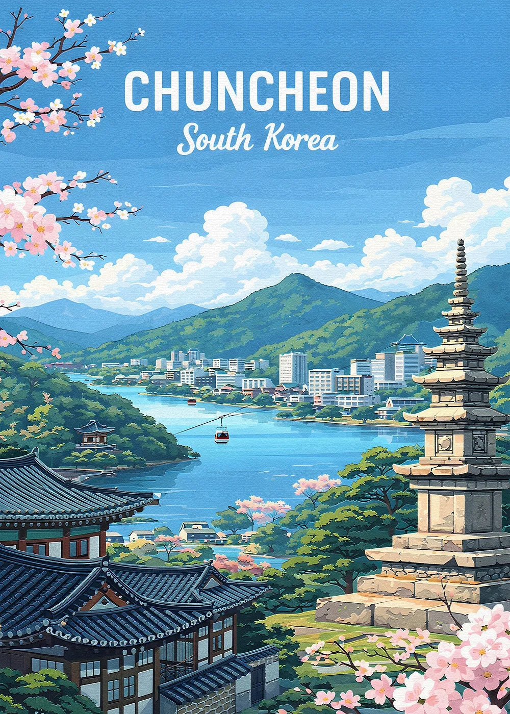 Chuncheon, South Korea metal poster artwork