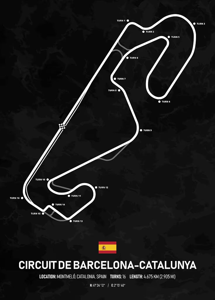 F1 Circuit de Barcelona metal poster artwork