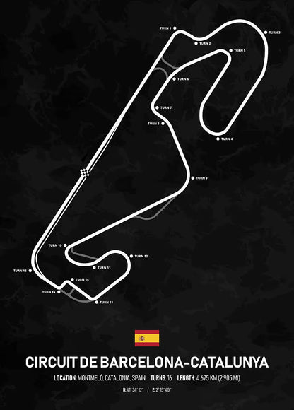 F1 Circuit de Barcelona metal poster artwork
