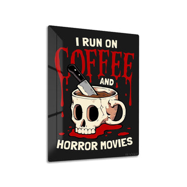 Coffee and Horror Movies metal poster