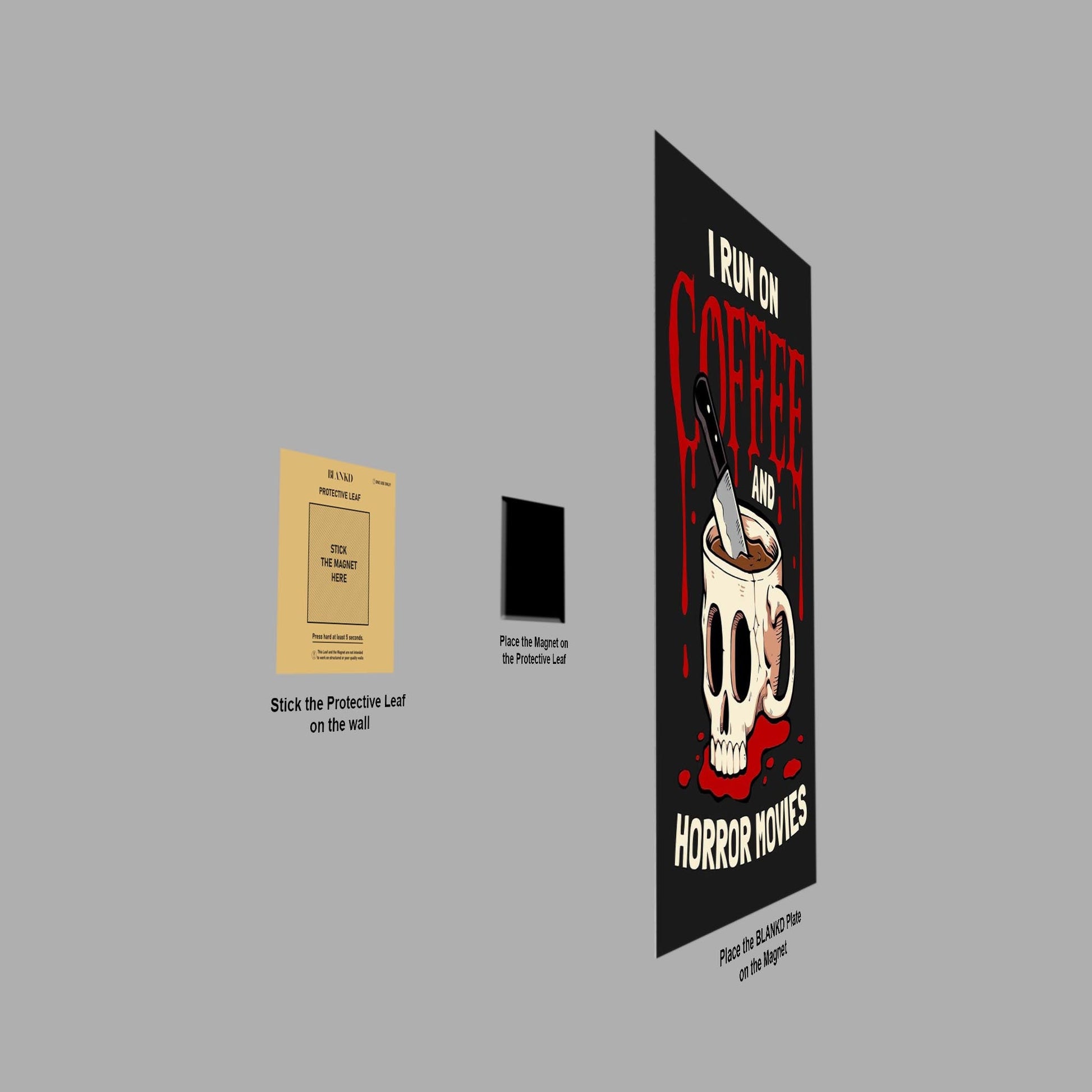 Coffee and Horror Movies metal poster
