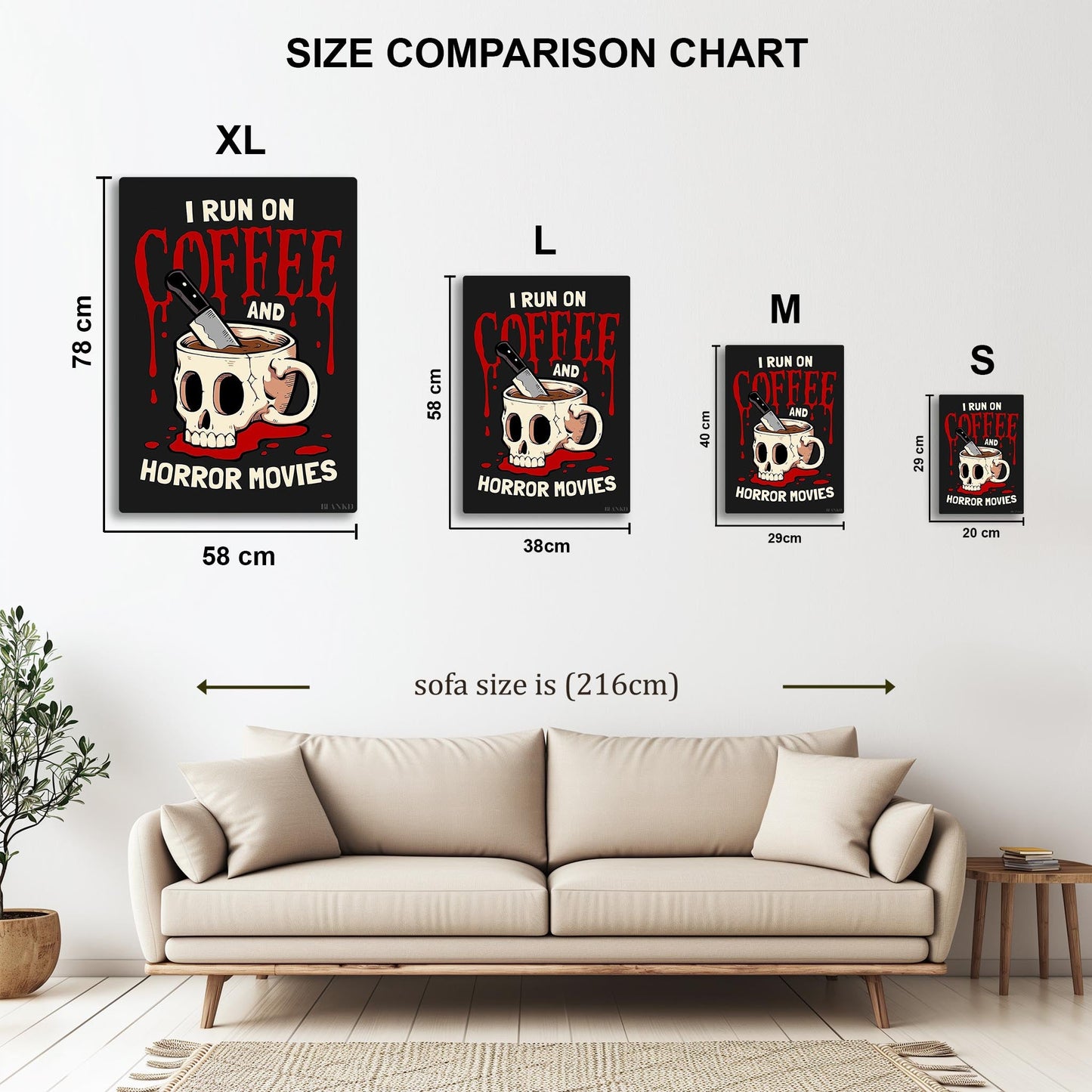 Coffee and Horror Movies metal poster