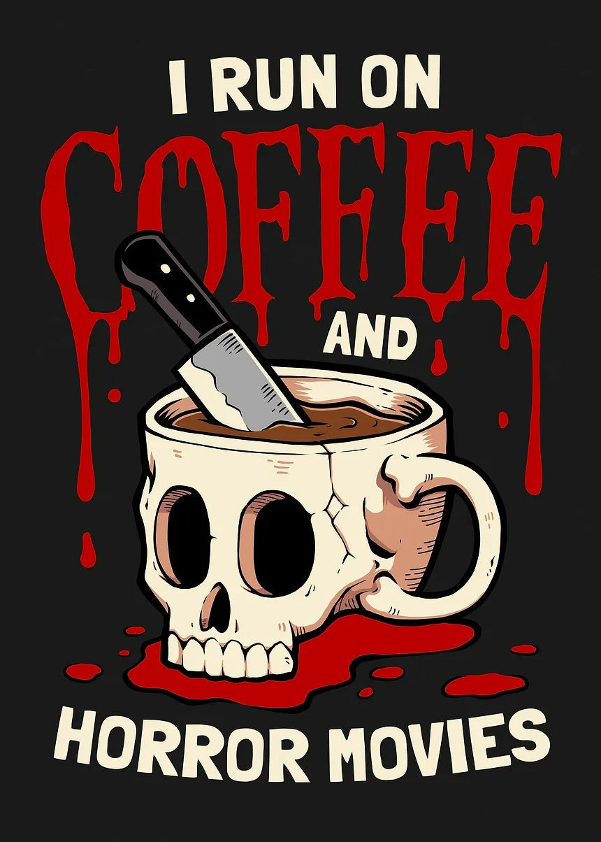 Coffee and Horror Movies metal wall art