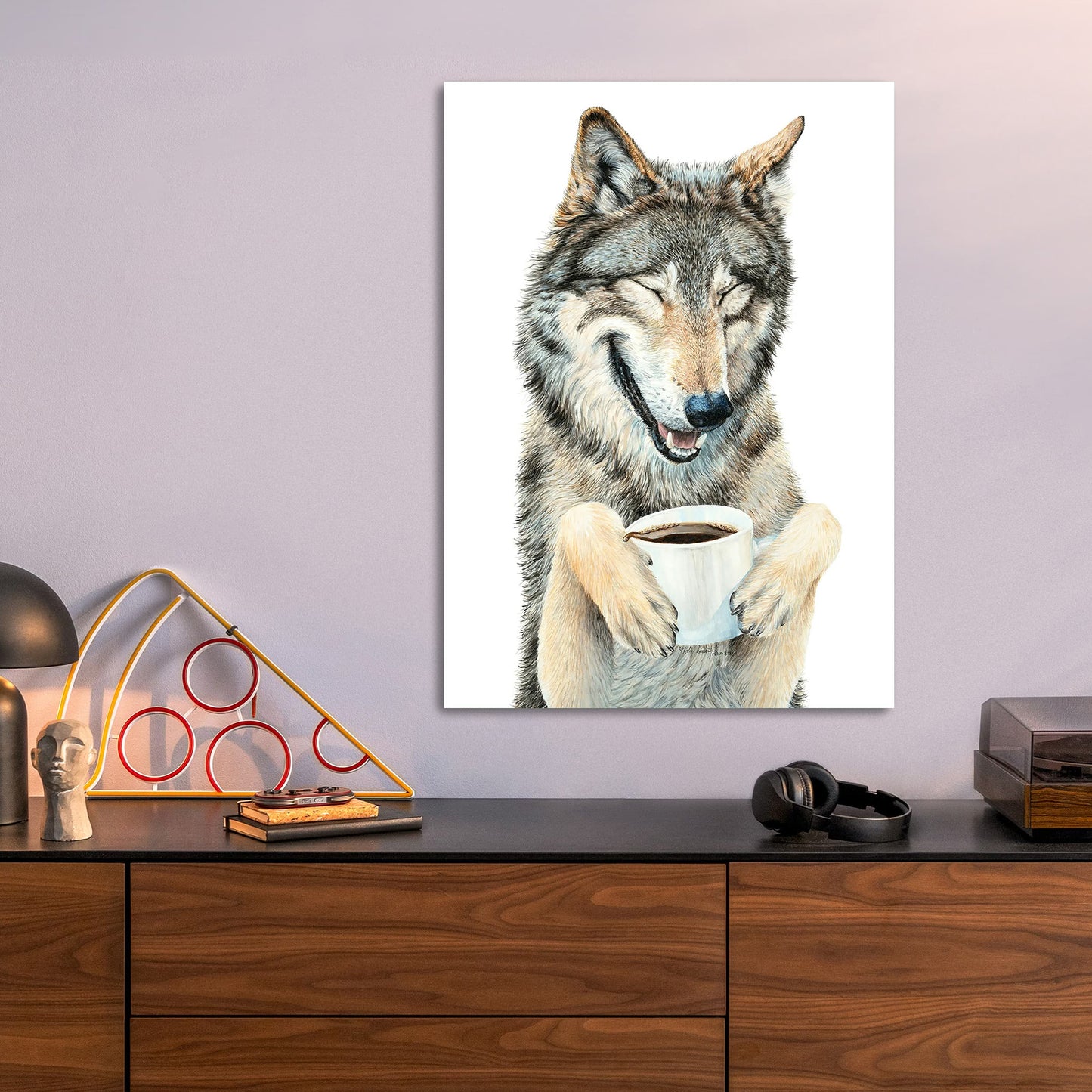 Coffee in the Moonlight metal poster size comparison
