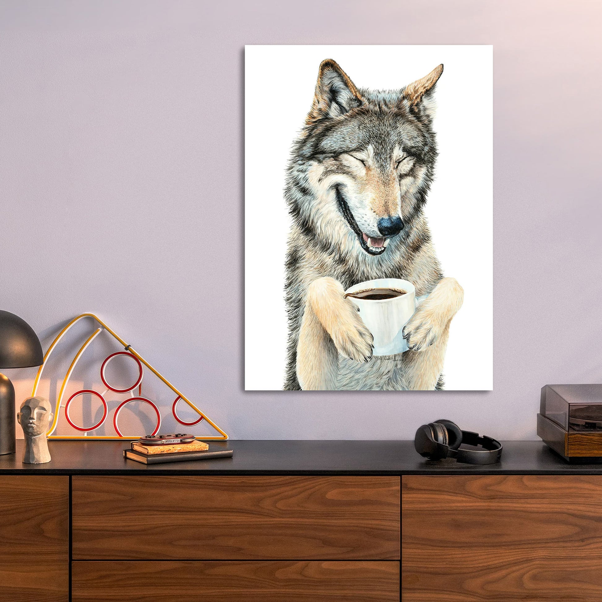Coffee in the Moonlight metal poster size comparison
