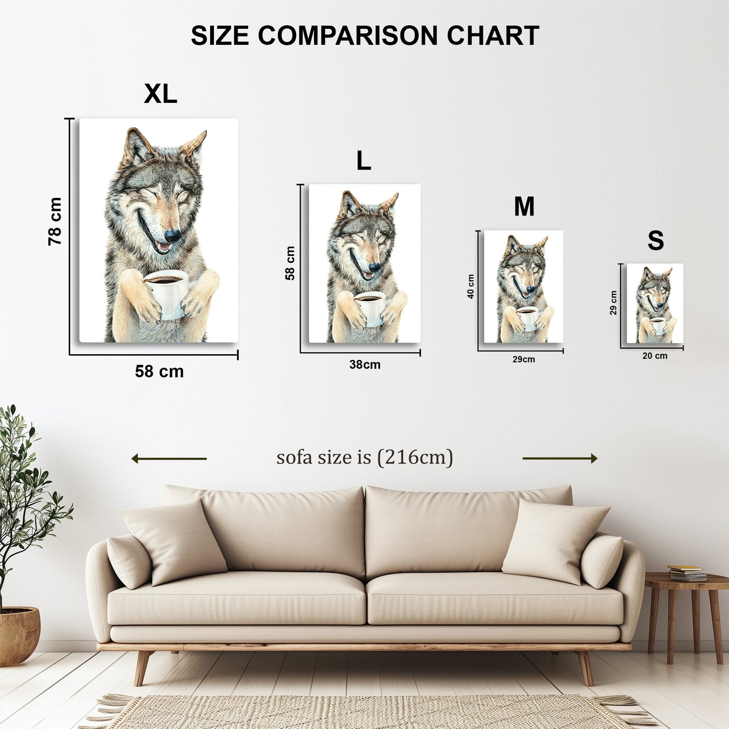 Coffee in the Moonlight metal wall art in styled room setting
