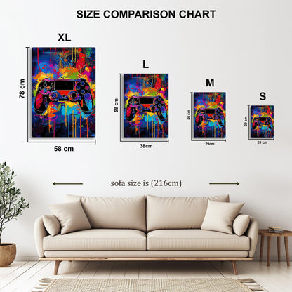 Colorful Gaming Controller metal poster