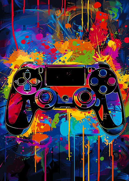 Colorful Gaming Controller Art metal poster artwork