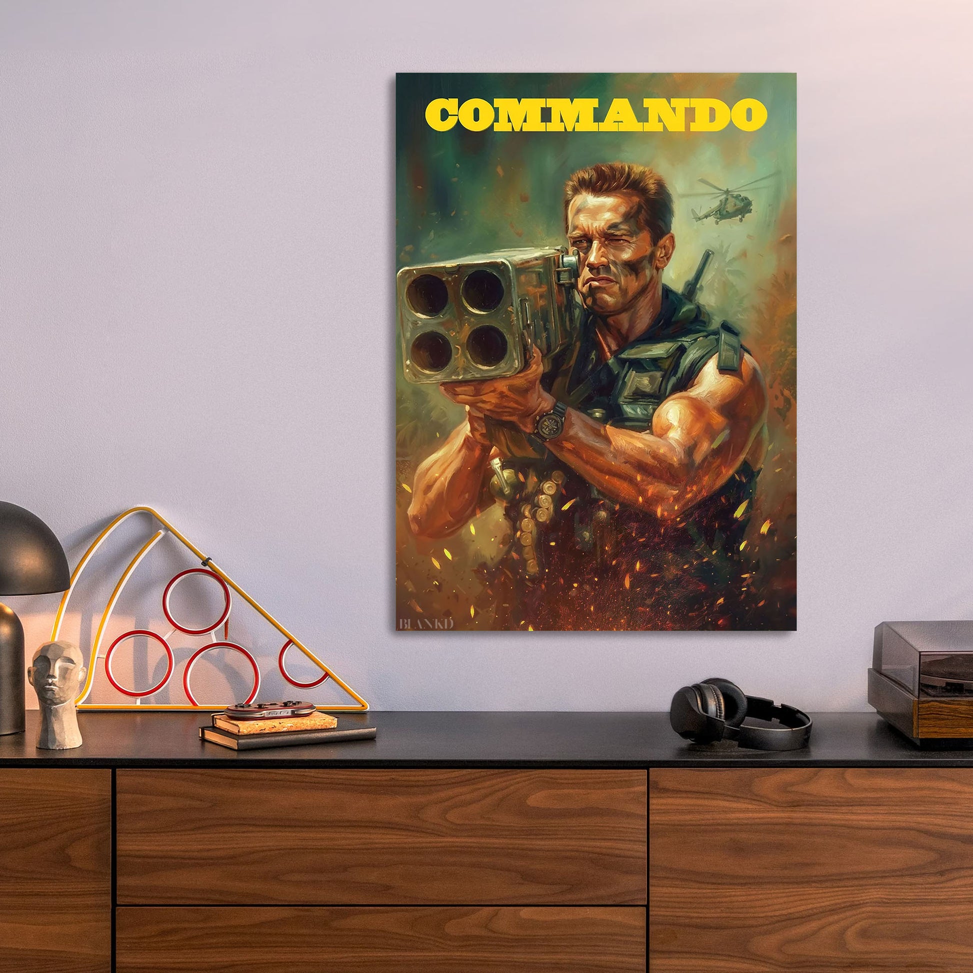 Commando metal poster size comparison