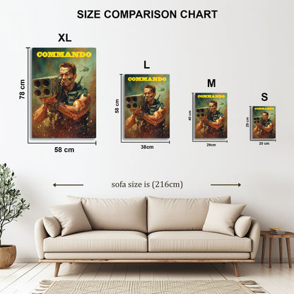 Commando metal wall art in styled room setting
