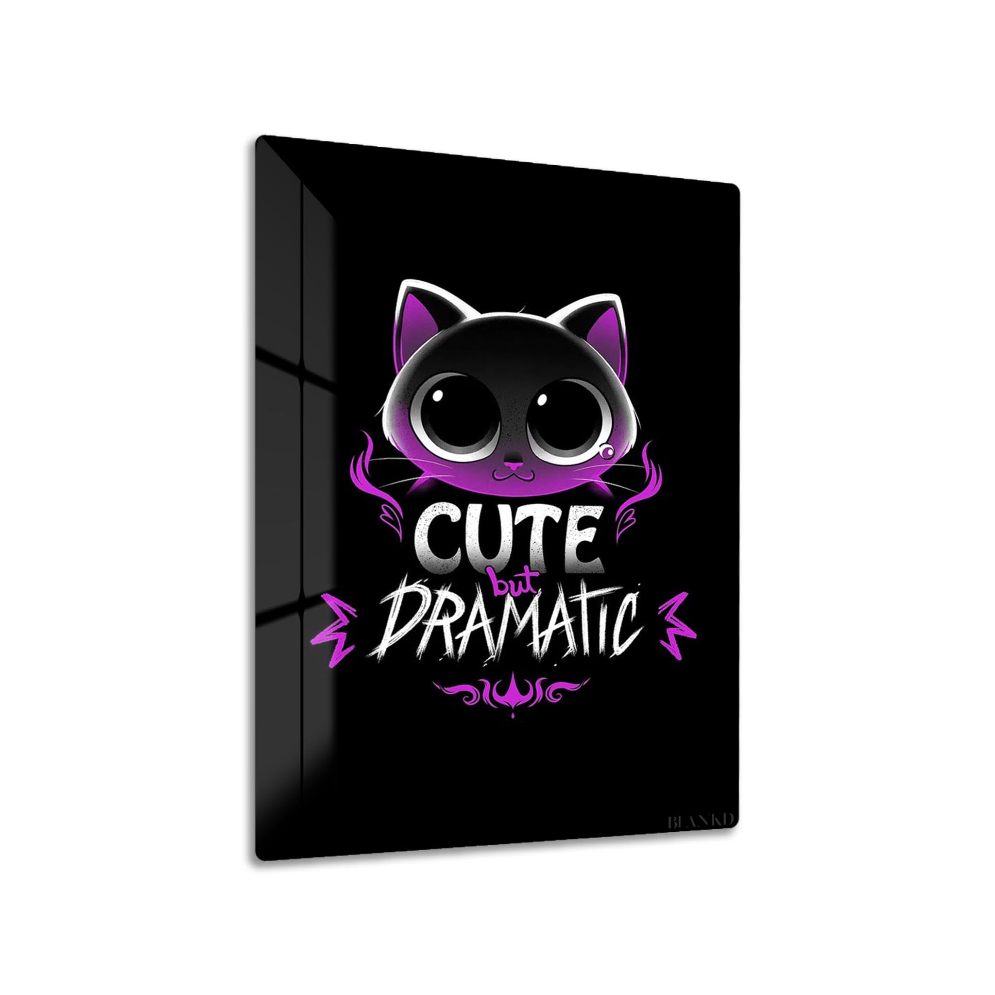 Cute But Dramatic Cat metal poster