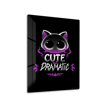 Cute But Dramatic Cat metal poster