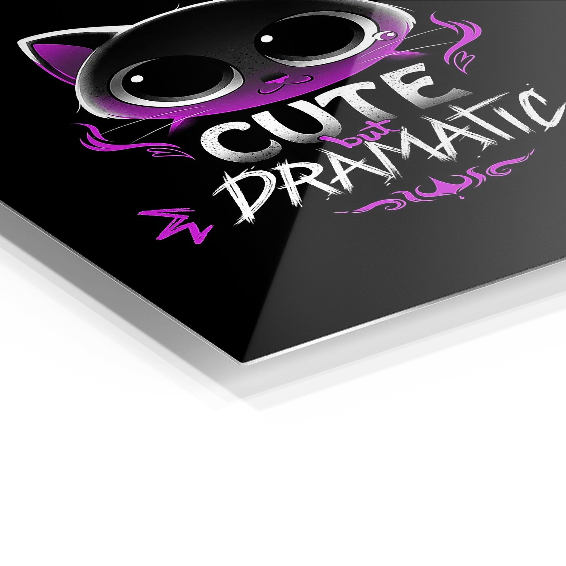 Cute But Dramatic Cat metal poster