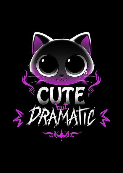 Cute But Dramatic Cat metal poster artwork