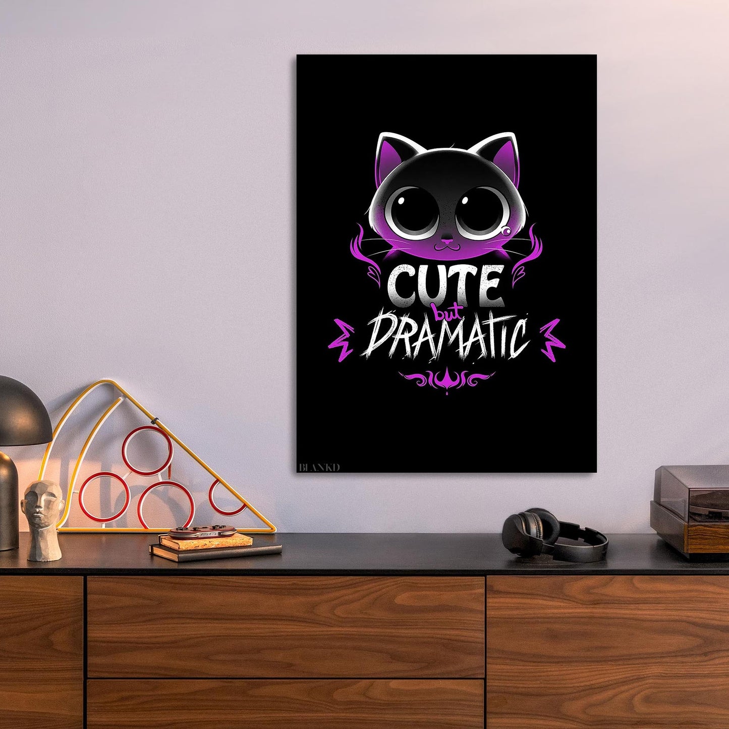 Cute But Dramatic Cat metal poster