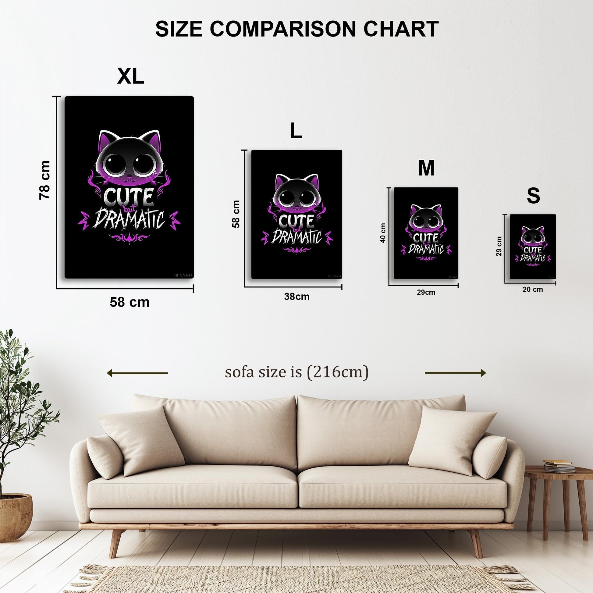 Cute But Dramatic Cat metal poster