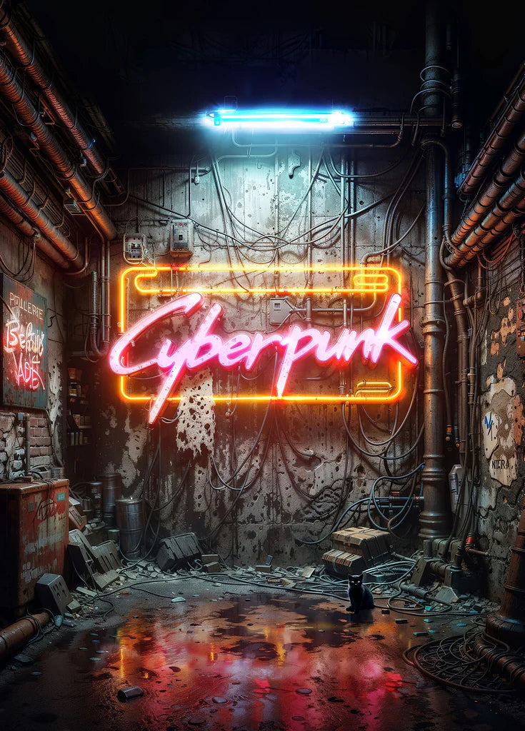 Cyberpunk metal poster artwork