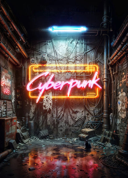 Cyberpunk metal poster artwork