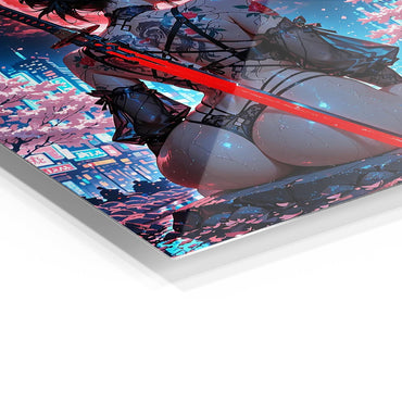 Cyberpunk Samurai Woman metal poster