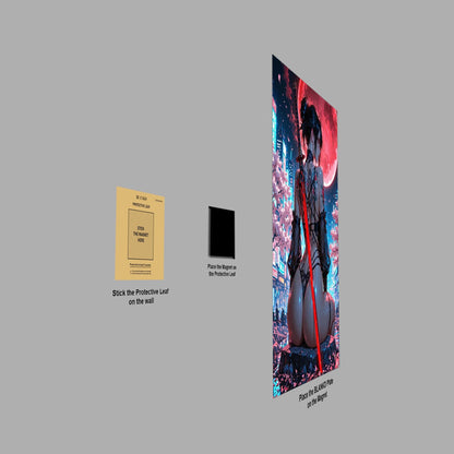 Cyberpunk Samurai Woman metal poster