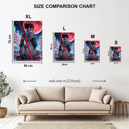 Cyberpunk Samurai Woman metal poster