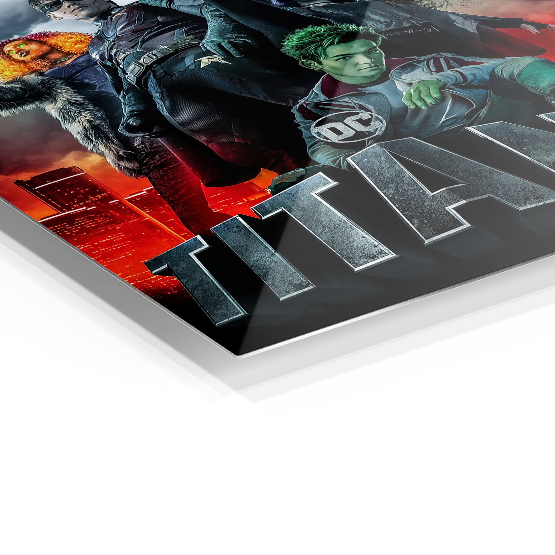 Titans metal wall art in a modern interior