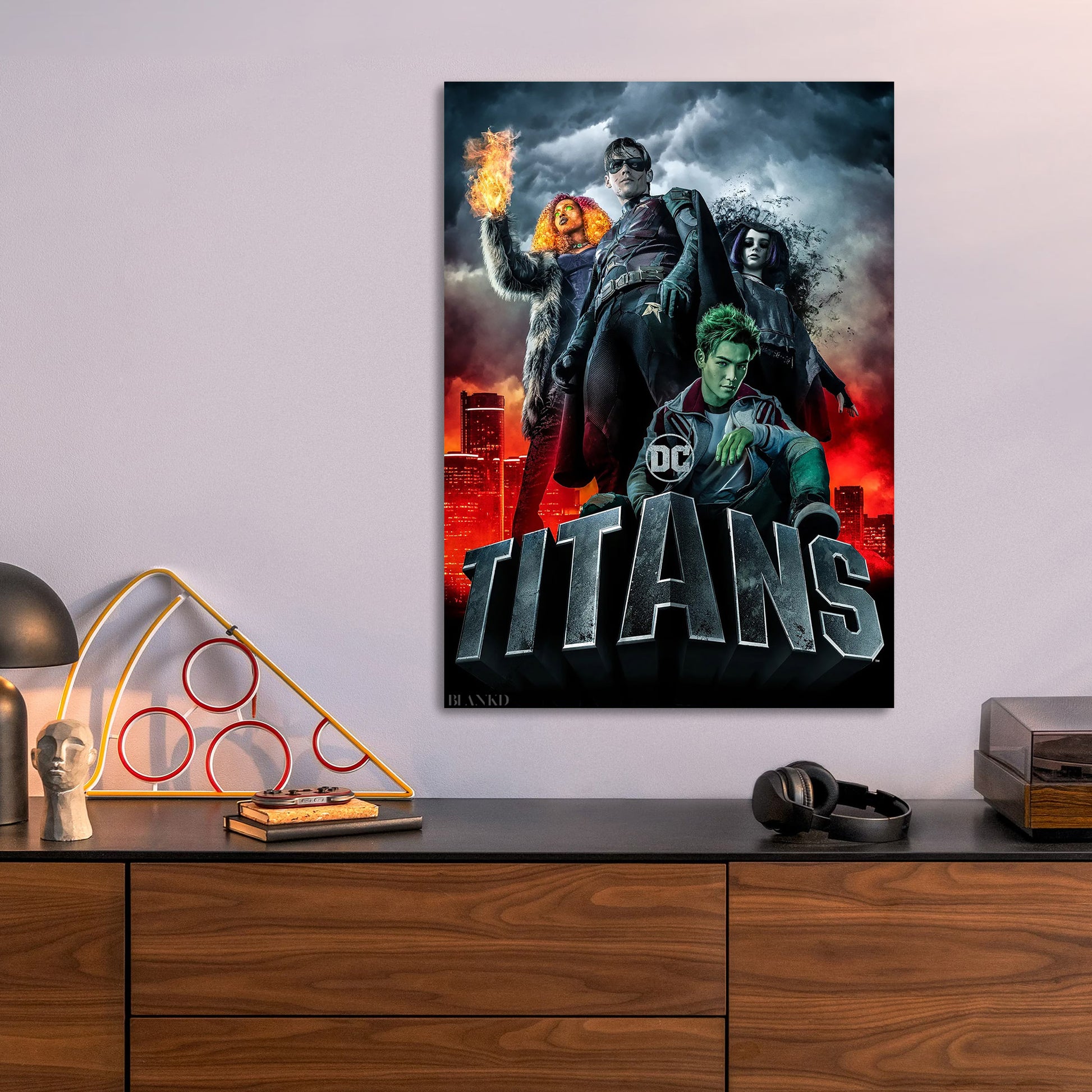 Titans metal poster size comparison