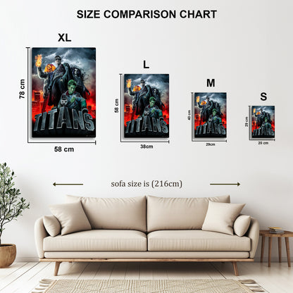 Titans metal wall art in styled room setting