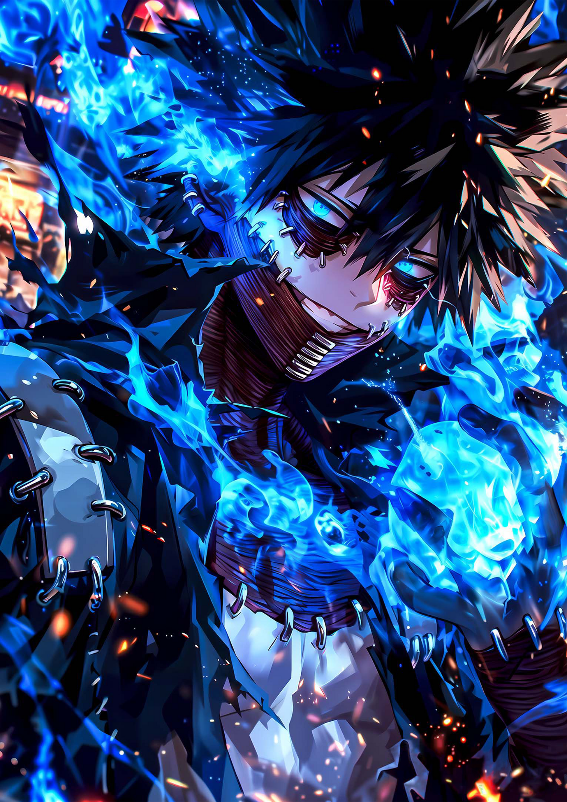 Dabi Blue Flames metal poster artwork