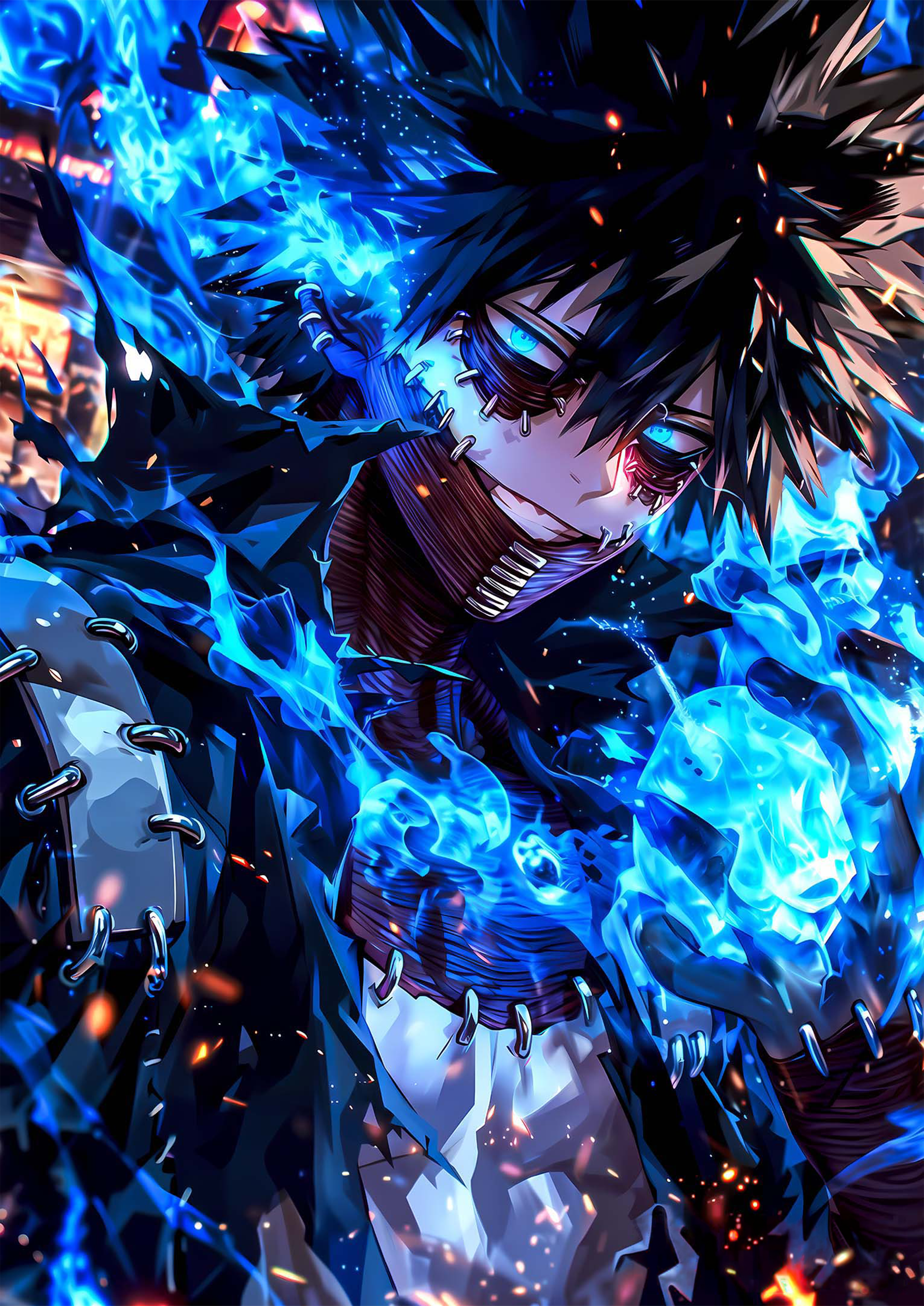 Dabi Blue Flames metal poster artwork