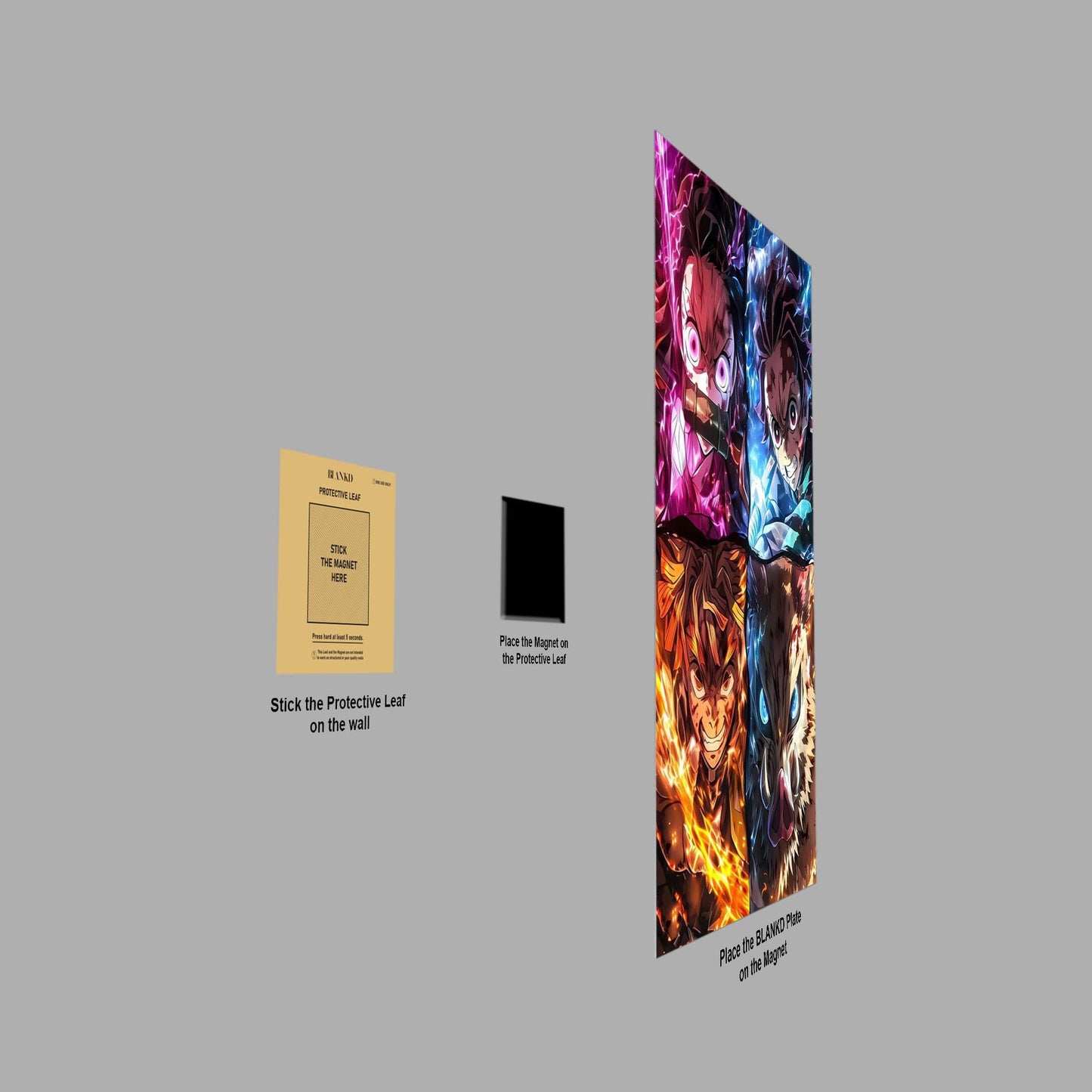 Nezuko and Tanjiro metal poster
