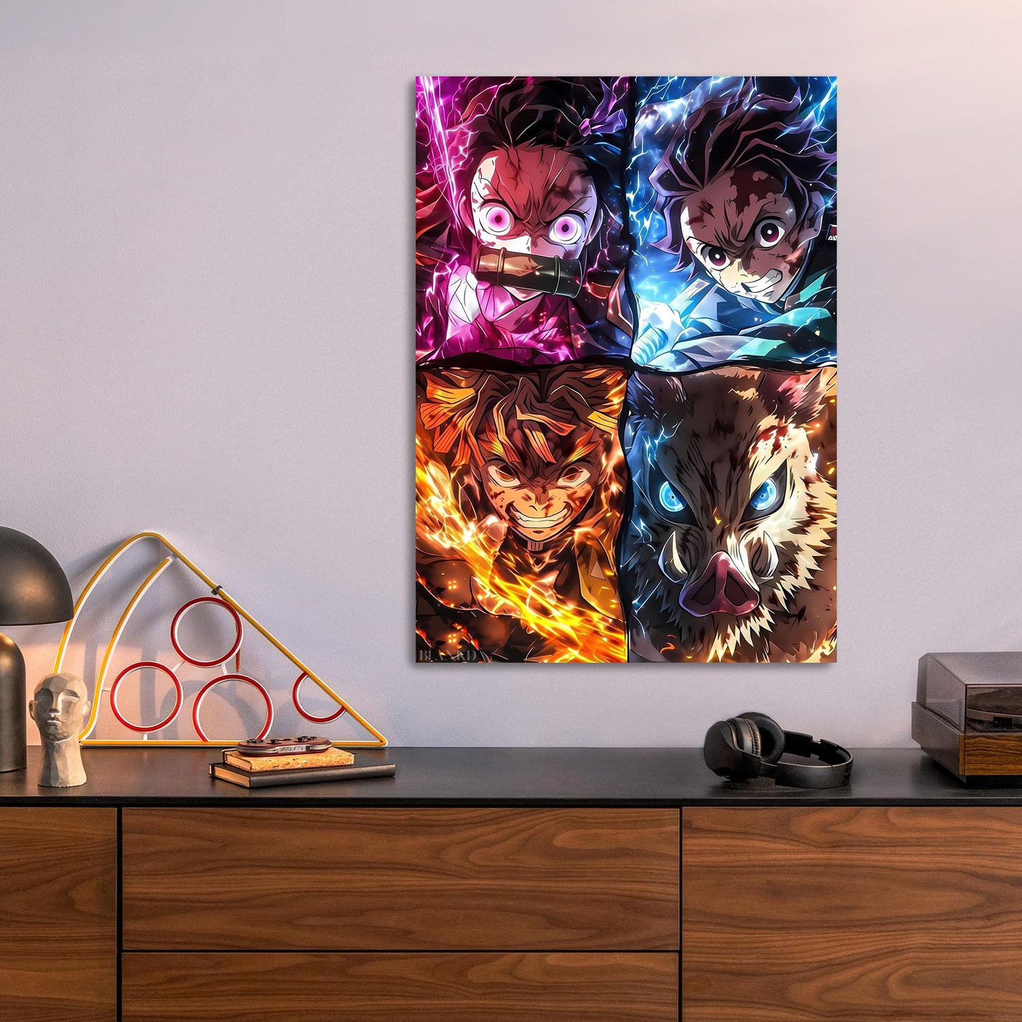 Nezuko and Tanjiro metal poster