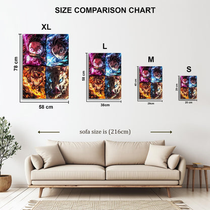 Nezuko and Tanjiro metal poster