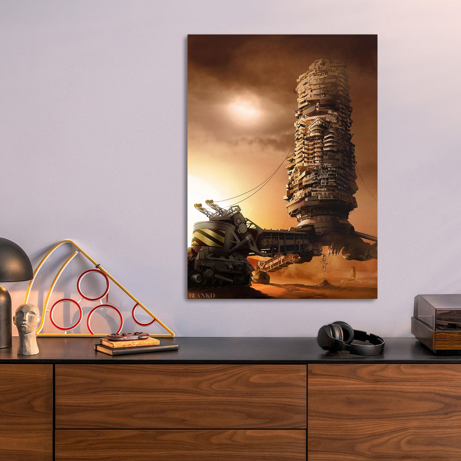 Desert Crawler City metal poster size comparison