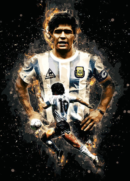 Diego Maradona metal poster artwork