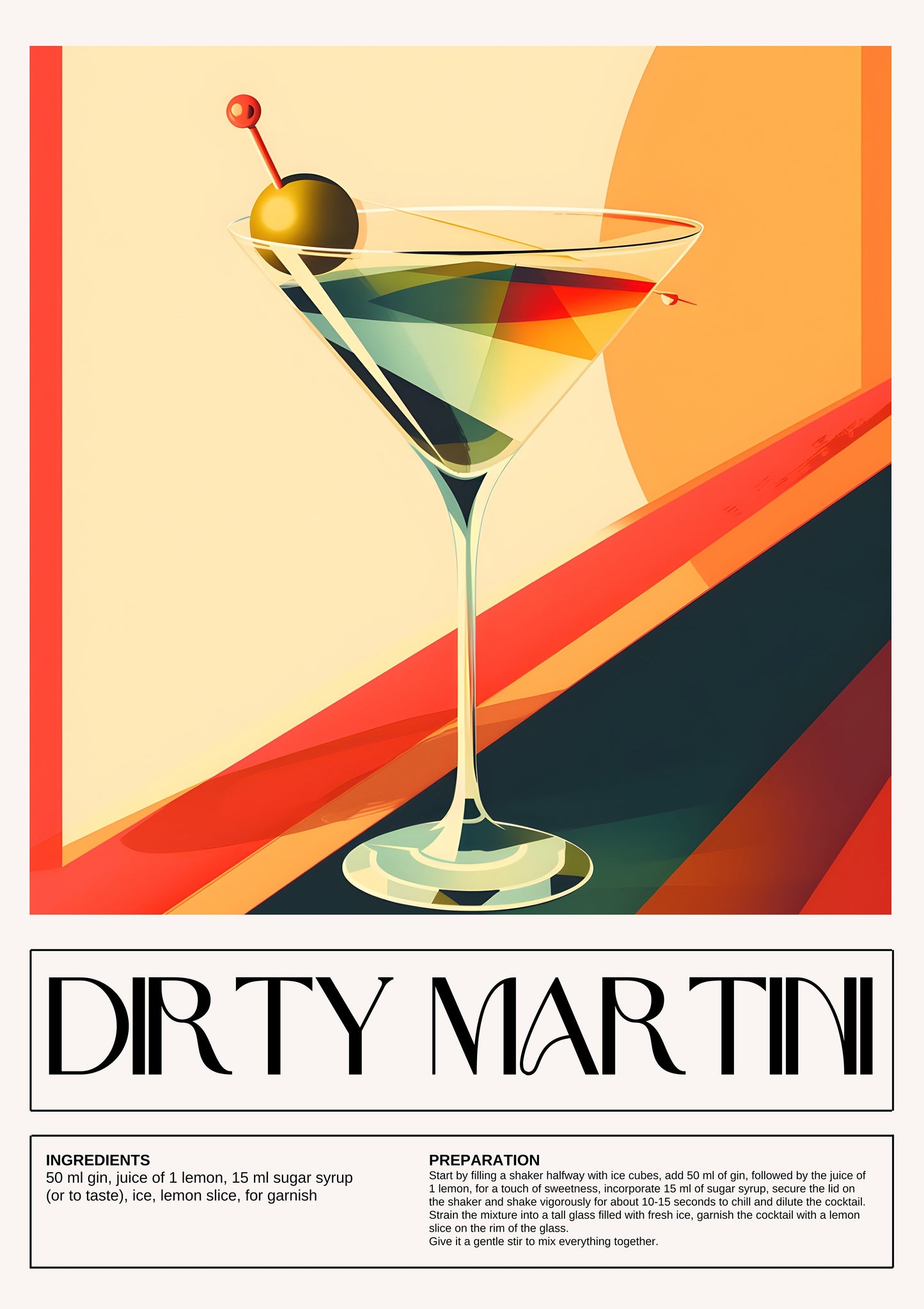 Dirty Martini metal poster artwork