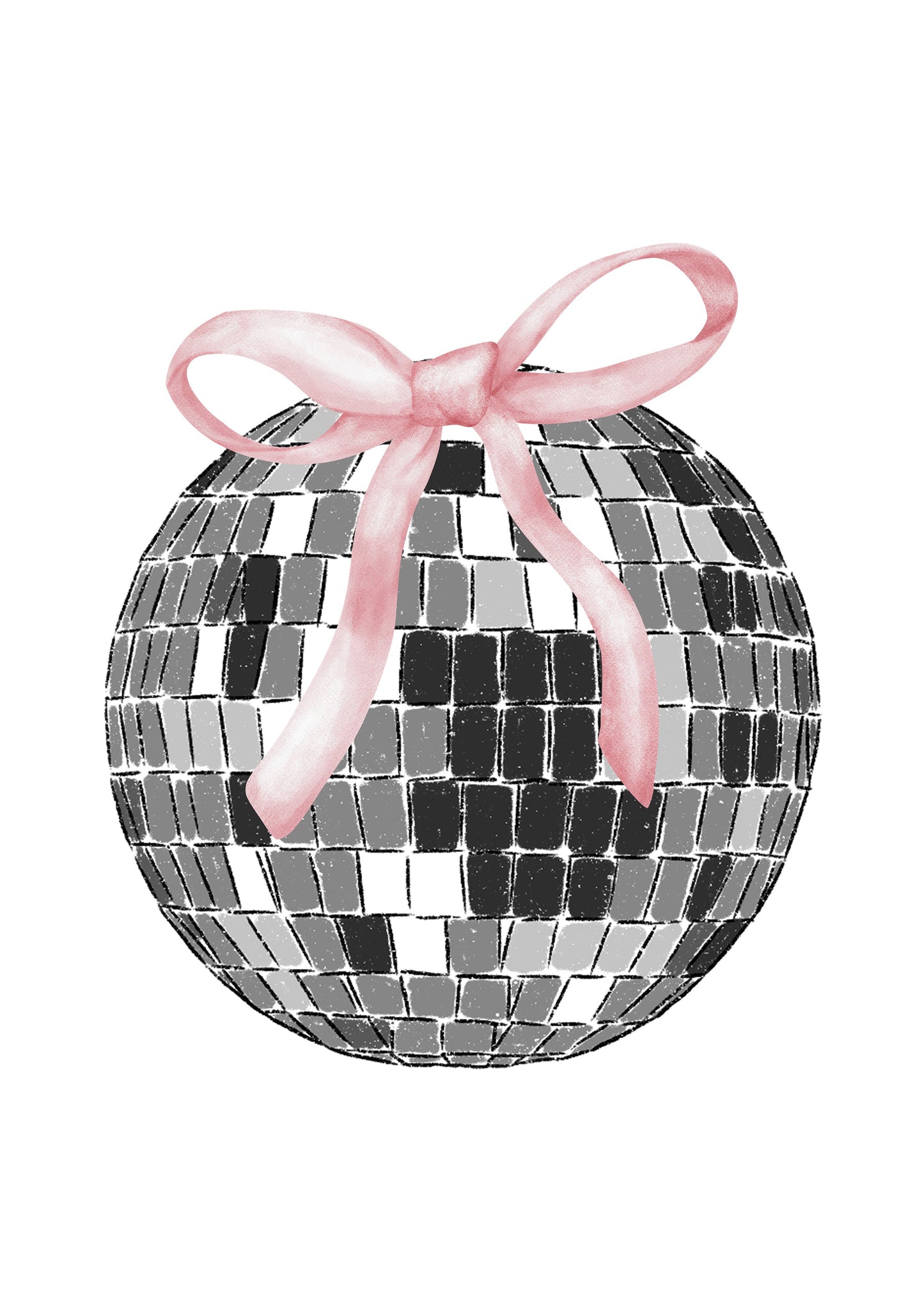 Disco Ball Pink Bow metal poster artwork