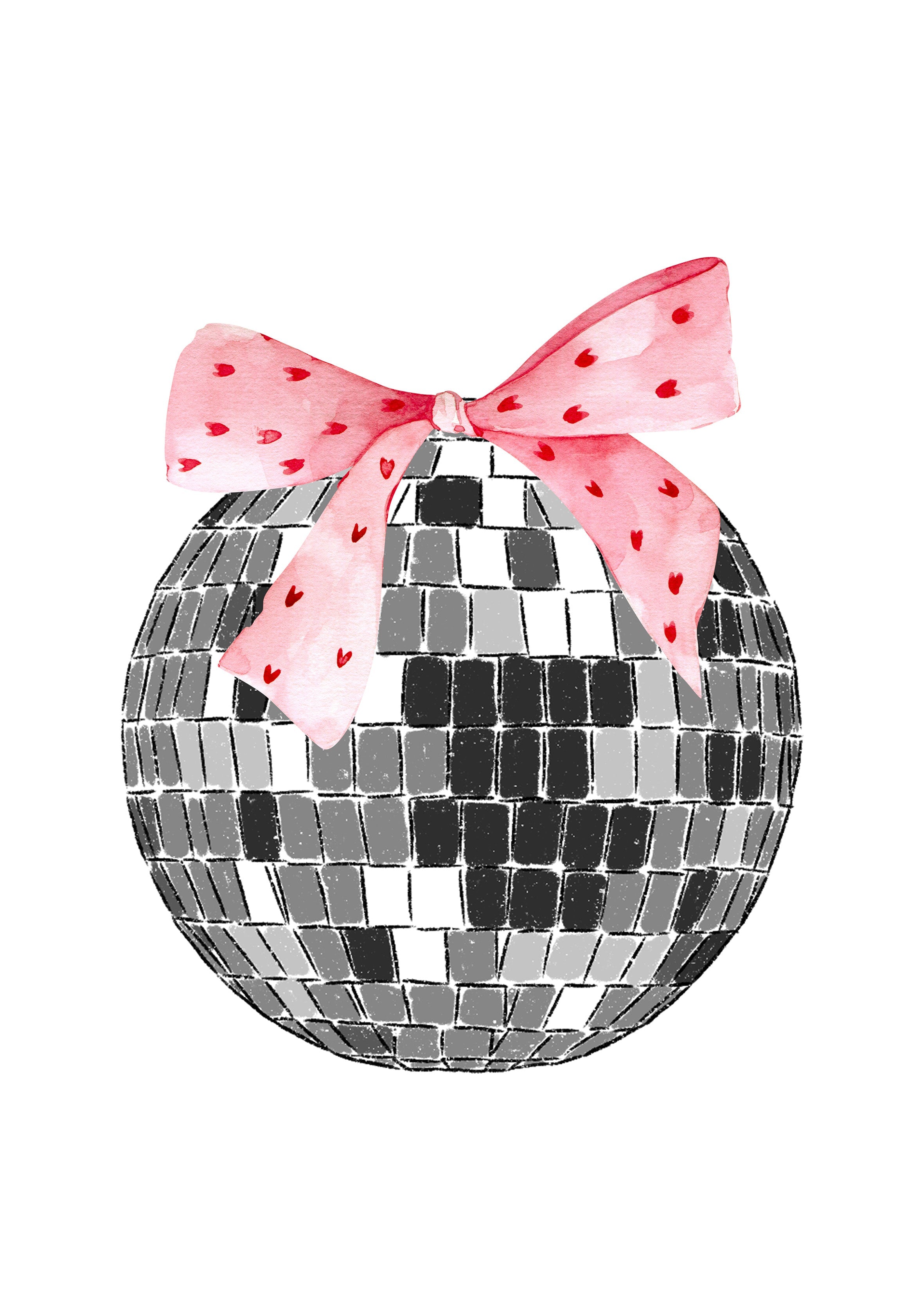 Disco Ball V-Day Bow metal poster artwork