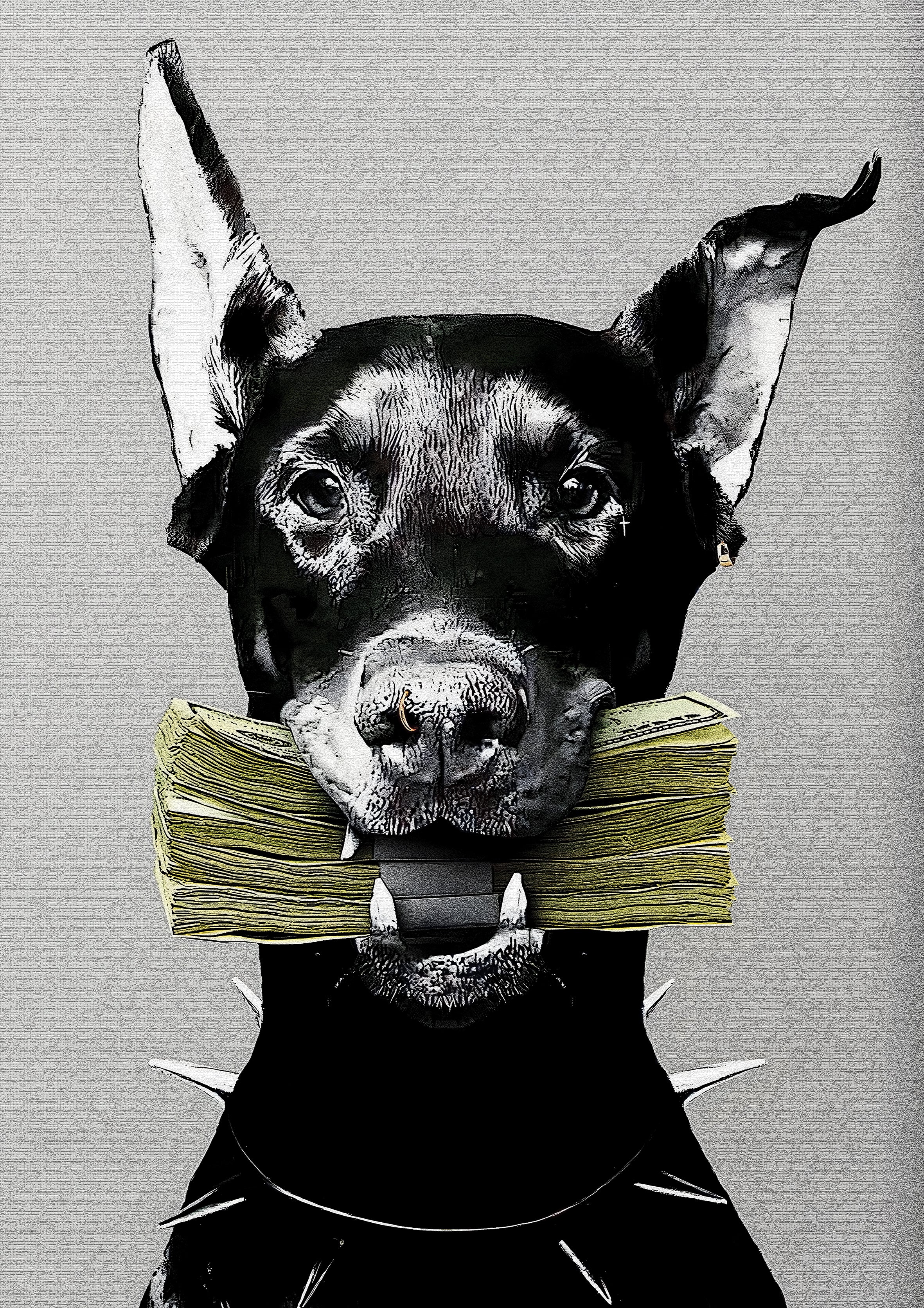 Doberman Bills metal poster artwork