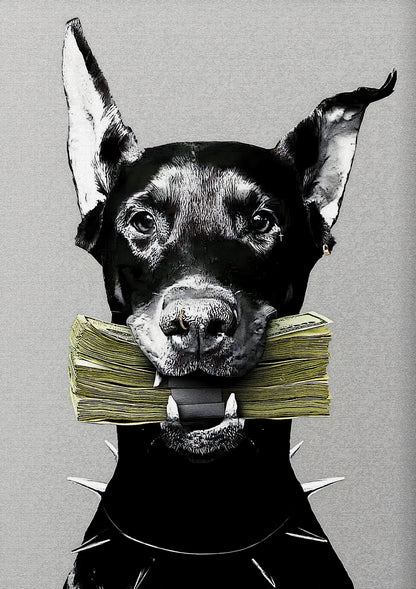 Doberman Bills metal poster artwork