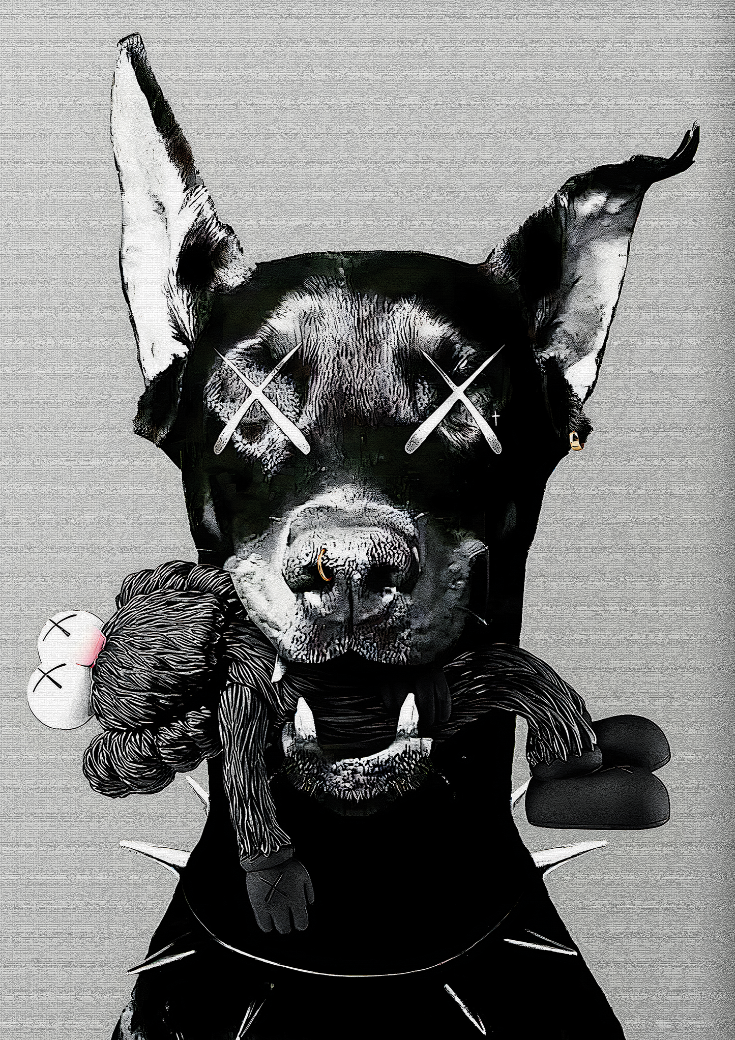 Doberman Kaws metal poster artwork