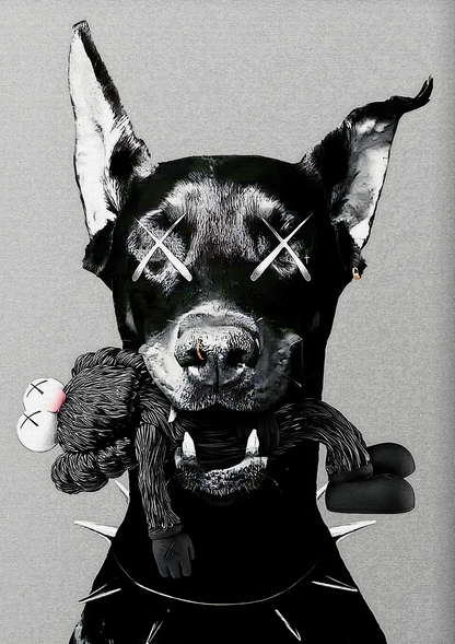 Doberman Kaws metal poster artwork
