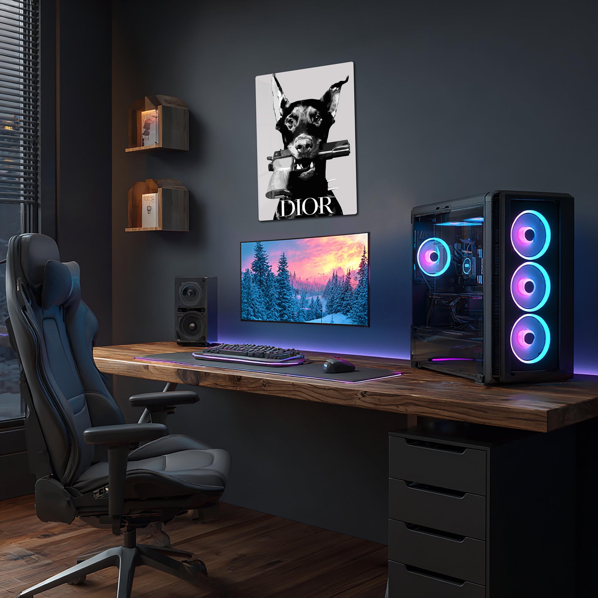 Doberman luxury metal poster