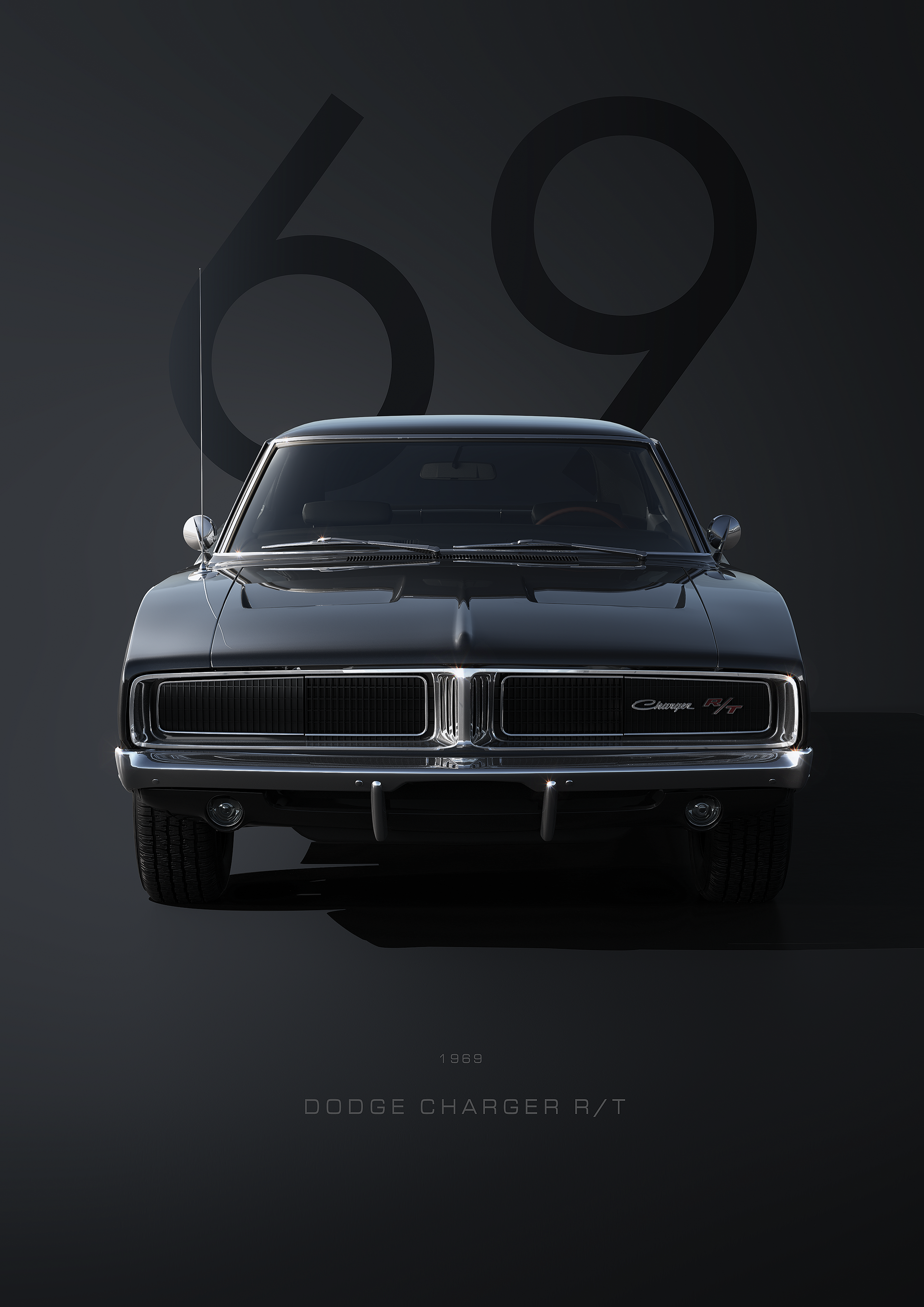 1969 Dodge Charger metal poster artwork